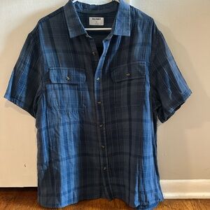 Old Navy Men's Blue Plaid Shirt